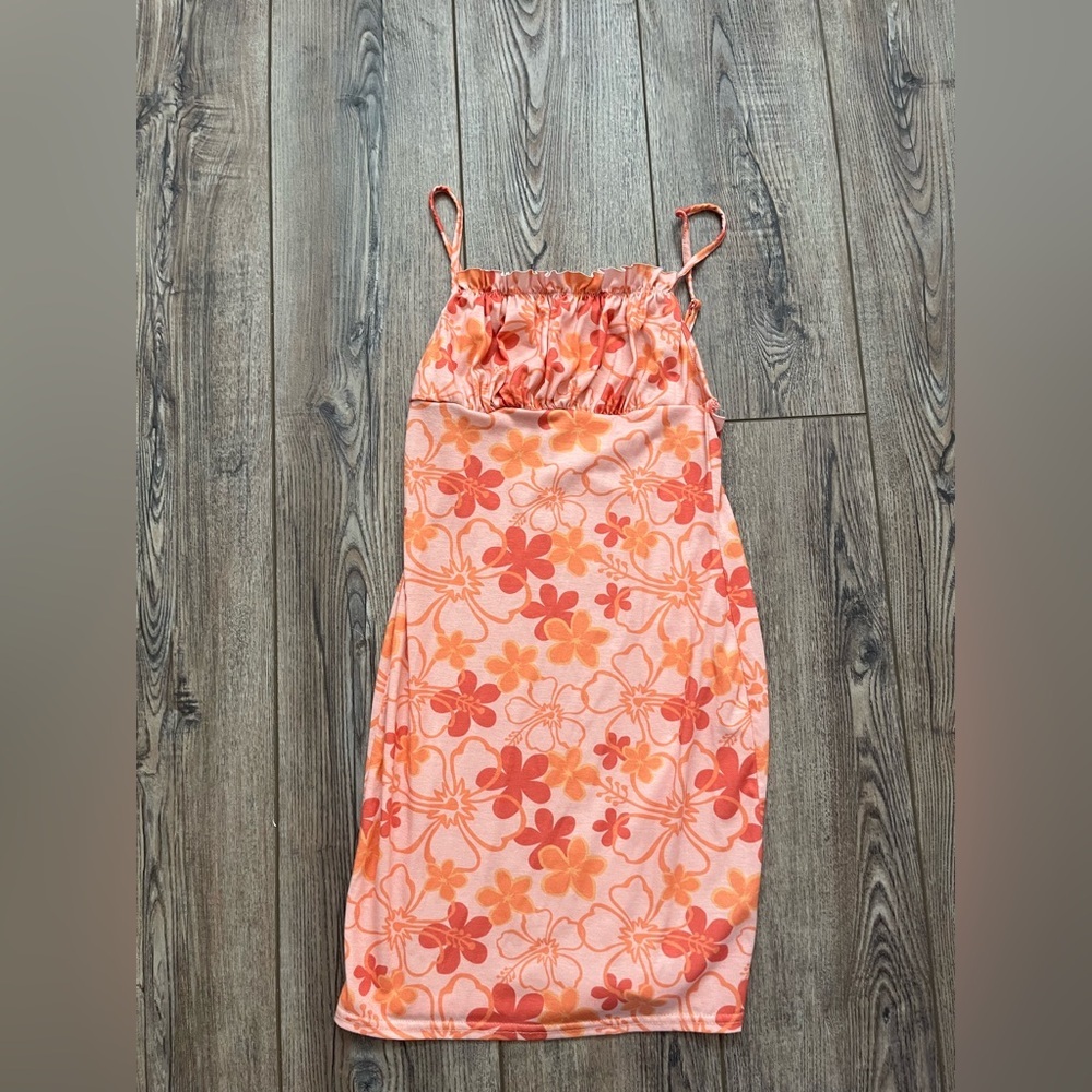 ASOS Hawaiian Summer Beacy Peachy Floral Mini Dress - Size US 4